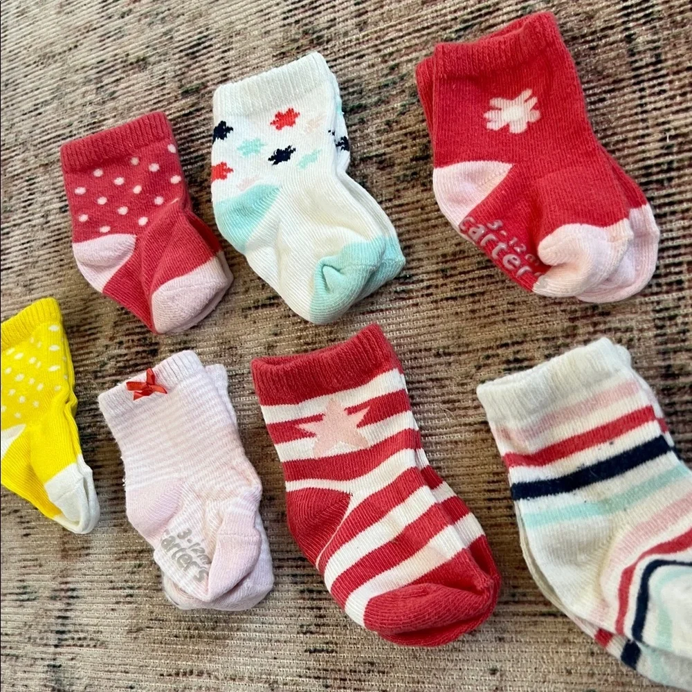 Carter's Kids Socks Set - Red, Yellow, Pink, White